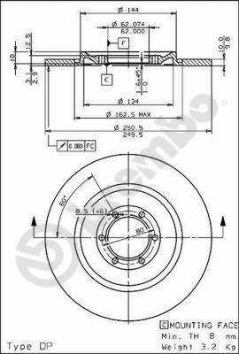 Disco freno posteriore Alfa Romeo cod.08.3910.10