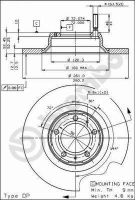 Disco freno anteriore Alfa Romeo cod.08.4070.20