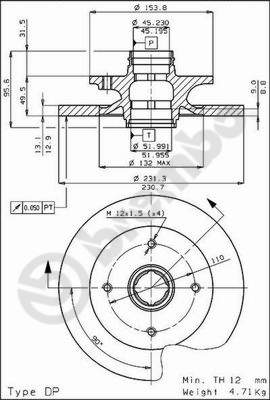 Disco freno anteriore Mazda cod.08.4469.10