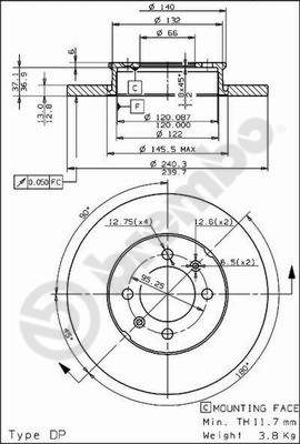 Disco freno anteriore Rover cod.08.4748.10