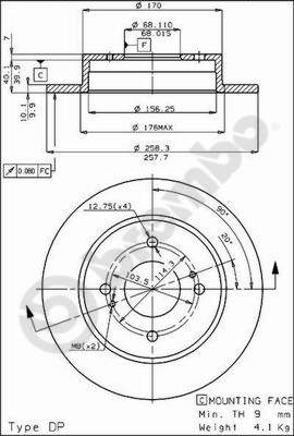 Disco freno posteriore Nissan cod.08.4852.10