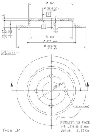 Disco freno anteriore Ford cod.08.4931.24