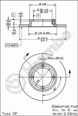 Disco freno anteriore Suzuki cod.08.5026.10