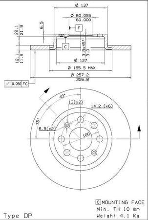 Disco freno anteriore Opel cod.08.5086.34