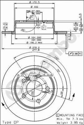 Disco freno posteriore Mercedes cod.08.5346.10