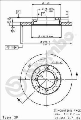 Disco freno anteriore Mazda cod.08.5356.10