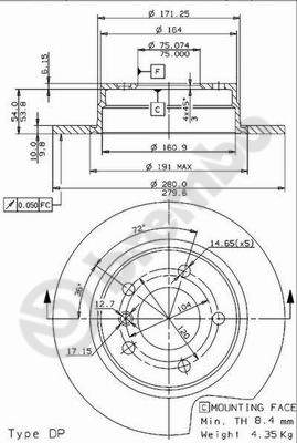 Disco freno posteriore Bmw cod.08.5366.24