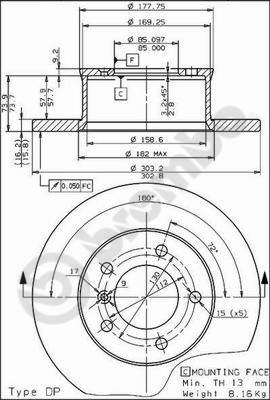 Disco freno anteriore Mercedes cod.08.5444.10