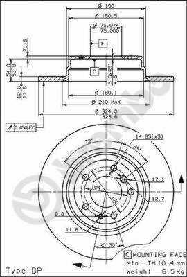 Disco freno posteriore Bmw cod.08.5580.10