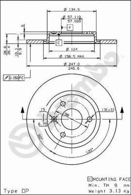 Disco freno anteriore Citroen cod.08.5583.10