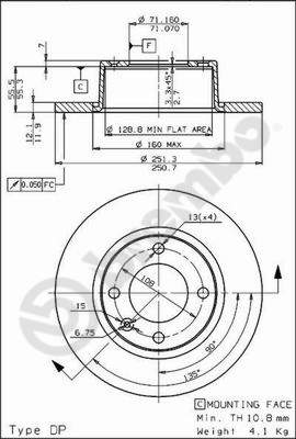 Disco freno posteriore Citroen cod.08.5636.20