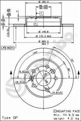 Disco freno posteriore Renault cod.08.5645.50