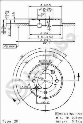 Disco freno posteriore Renault cod.08.5651.10