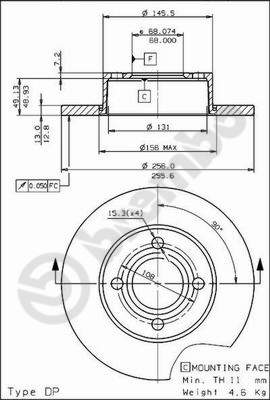 Disco freno anteriore Audi 80 cod.08.5714.10