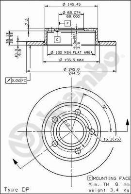 Disco freno posteriore Audi cod.08.5775.10