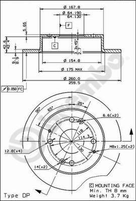 Disco freno posteriore Honda cod.08.5803.20