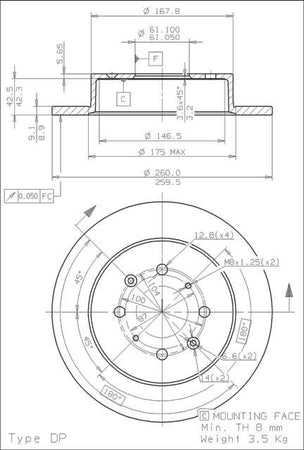 Disco freno posteriore Honda cod.08.5803.00