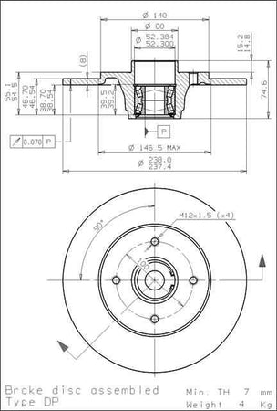 Disco freno posteriore Renault cod.08.5833.15