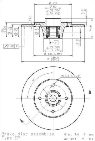 Disco freno posteriore Renault cod.08.5833.25