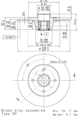 Disco freno posteriore Renault cod.08.5834.25
