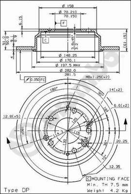 Disco freno posteriore Honda cod.08.6898.10