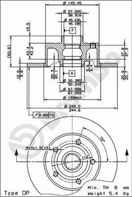 Disco freno posteriore Audi cod.08.6911.14