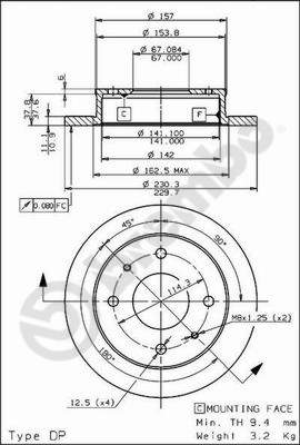Disco freno anteriore Hyundai cod.08.7811.10