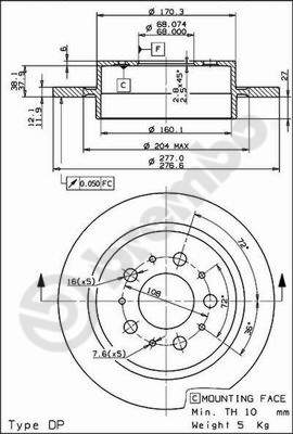 Disco freno posteriore Volvo cod.08.9441.10