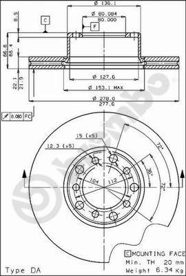 Disco freno anteriore Mercedes cod.09.2465.10