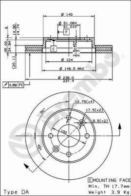Disco freno anteriore Renault cod.09.3148.14