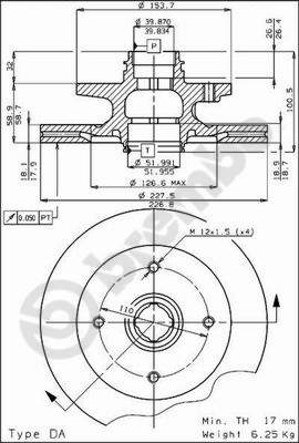 Disco freno anteriore Mazda cod.09.4471.10