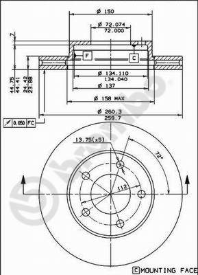 Disco freno anteriore Ford cod.09.4866.10