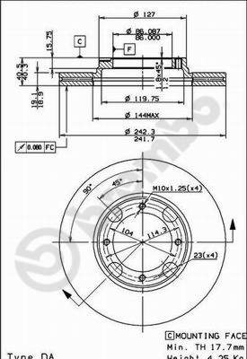 Disco freno anteriore Hyundai cod.09.5004.10