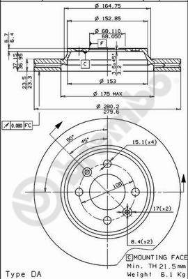 Disco freno anteriore Saab cod.09.5035.10