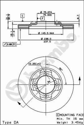 Disco freno anteriore Mazda cod.09.5061.10
