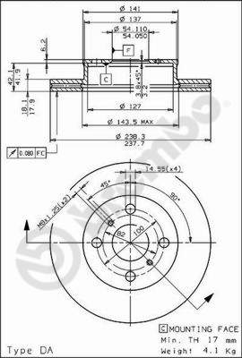 Disco freno anteriore Toyota cod.09.5084.24