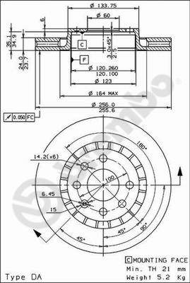Disco freno anteriore Opel cod.09.5148.24