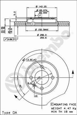 Disco freno anteriore Seat cod.09.5166.14