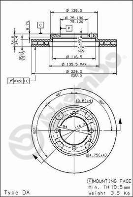 Disco freno anteriore Mazda cod.09.5214.10