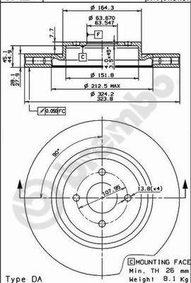 Disco freno anteriore Ford cod.09.5486.50