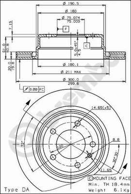 Disco freno posteriore Bmw cod.09.5506.10