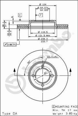 Disco freno anteriore Toyota cod.09.5614.10