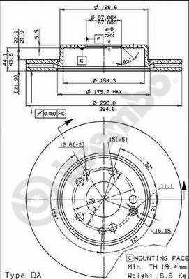Disco freno anteriore Mercedes cod.09.5627.10