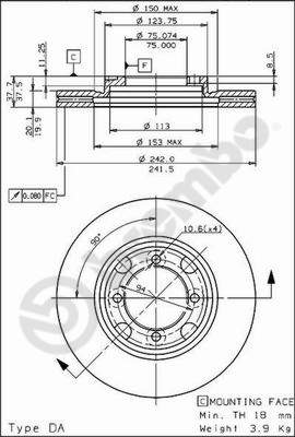 Disco freno anteriore Mazda cod.09.5219.10
