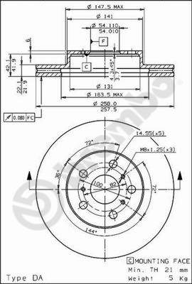 Disco freno anteriore Toyota cod.09.5676.10