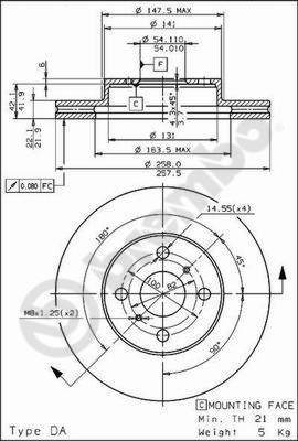 Disco freno anteriore Toyota cod.09.5676.20