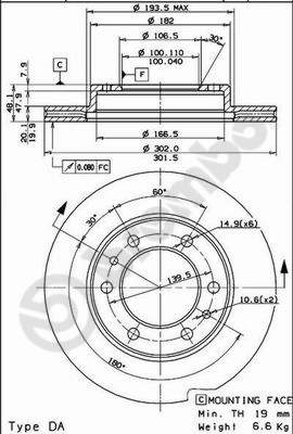 Disco freno anteriore Toyota cod.09.5679.10