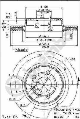 Disco freno posteriore Mercedes cod.09.5716.10