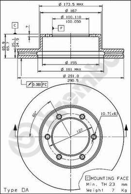 Disco freno anteriore Toyota cod.09.5742.10