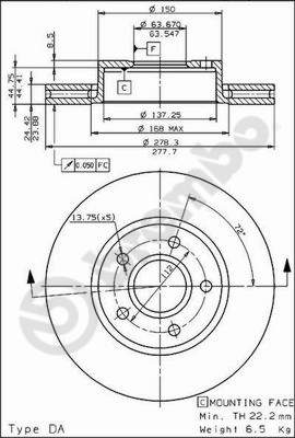 Disco freno anteriore Ford cod.09.5795.10